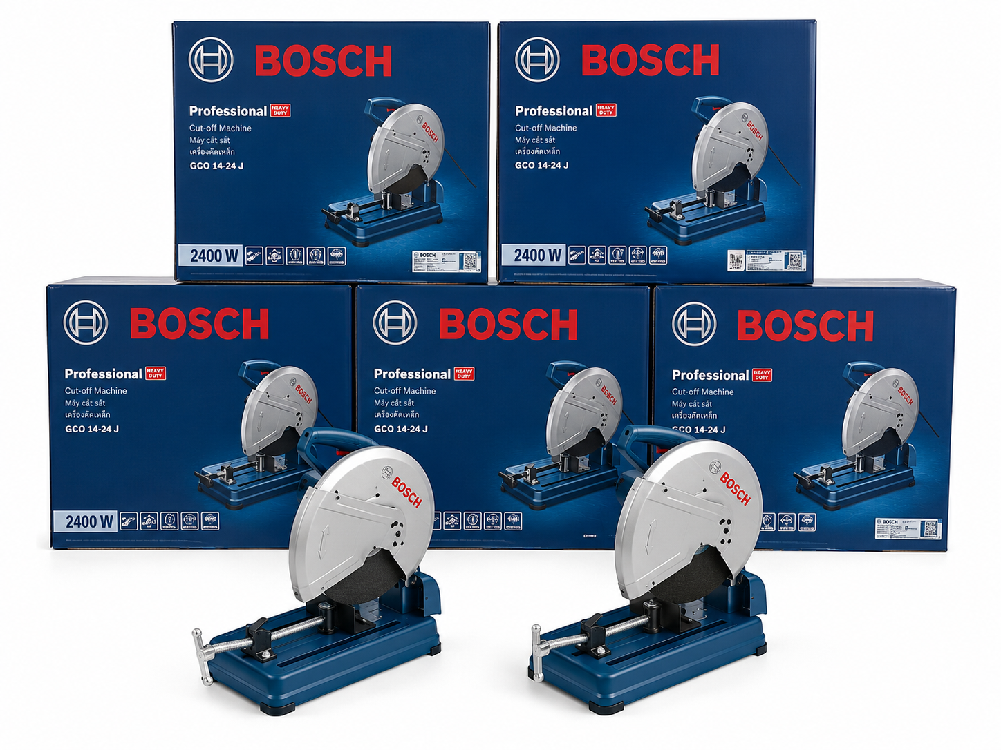 Bosch cut-off machines with product boxes